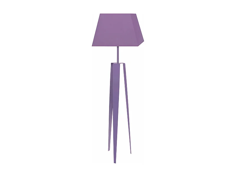 Lampadaire trepied tôle métal mauve150 cm.