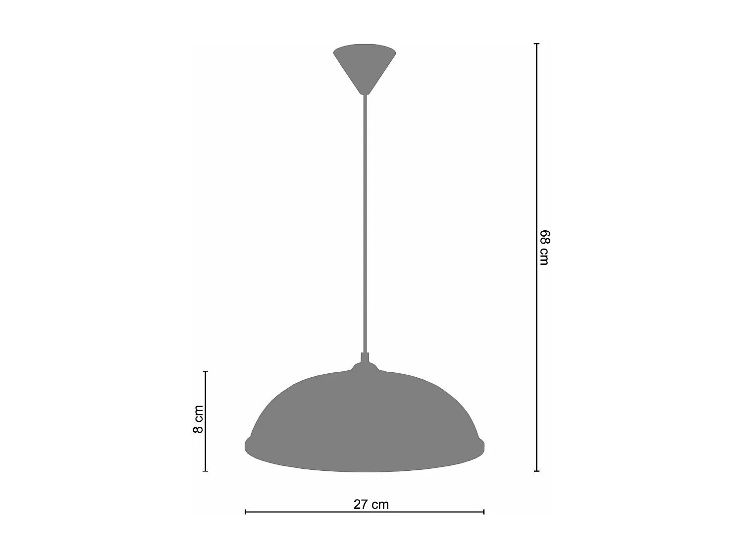 Suspension dôme métal  marron,or 68 cm.