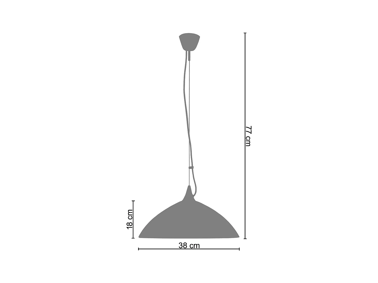 Suspensão TOSEL  DIVY cordão de algodão cônico vermelho D60 x  H90  cm