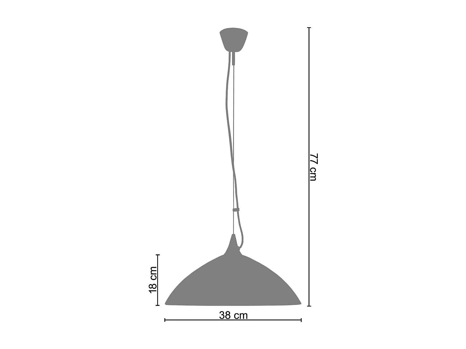Suspensão TOSEL  DIVY cordão de algodão cônico vermelho D60 x  H90  cm
