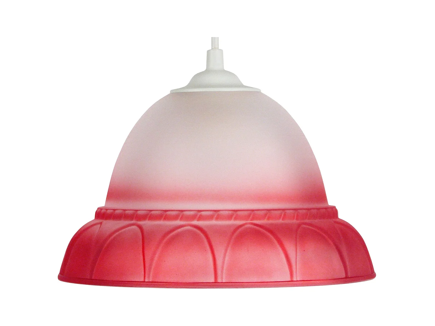 Suspensão TOSEL  ARCADE vidro cúpula vermelho D20 x  H70  cm