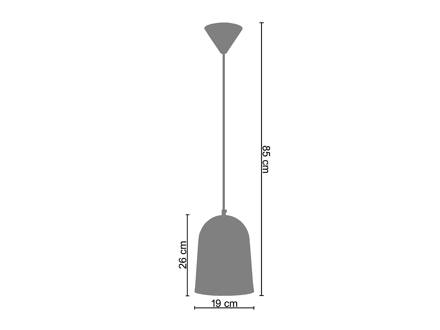 Lampadario a sospensione  metallo cupola  BALLE nero D'19cm