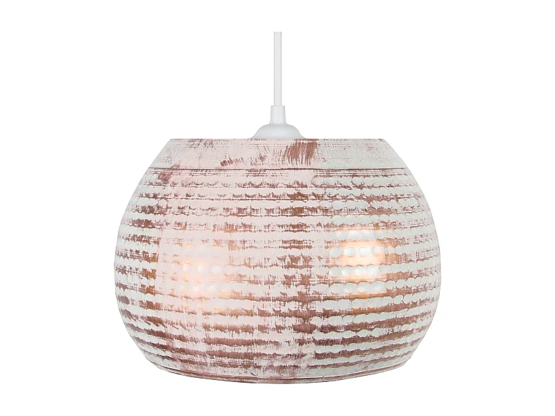 Suspensão TOSEL  CALCUTA metal tigela cobre branco D29 x  H78  cm