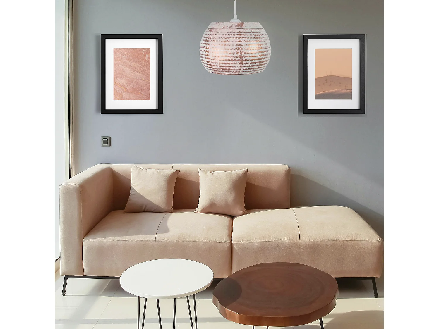 Suspension TOSEL ,métal,Blanc   ,H78xD29xP29cm