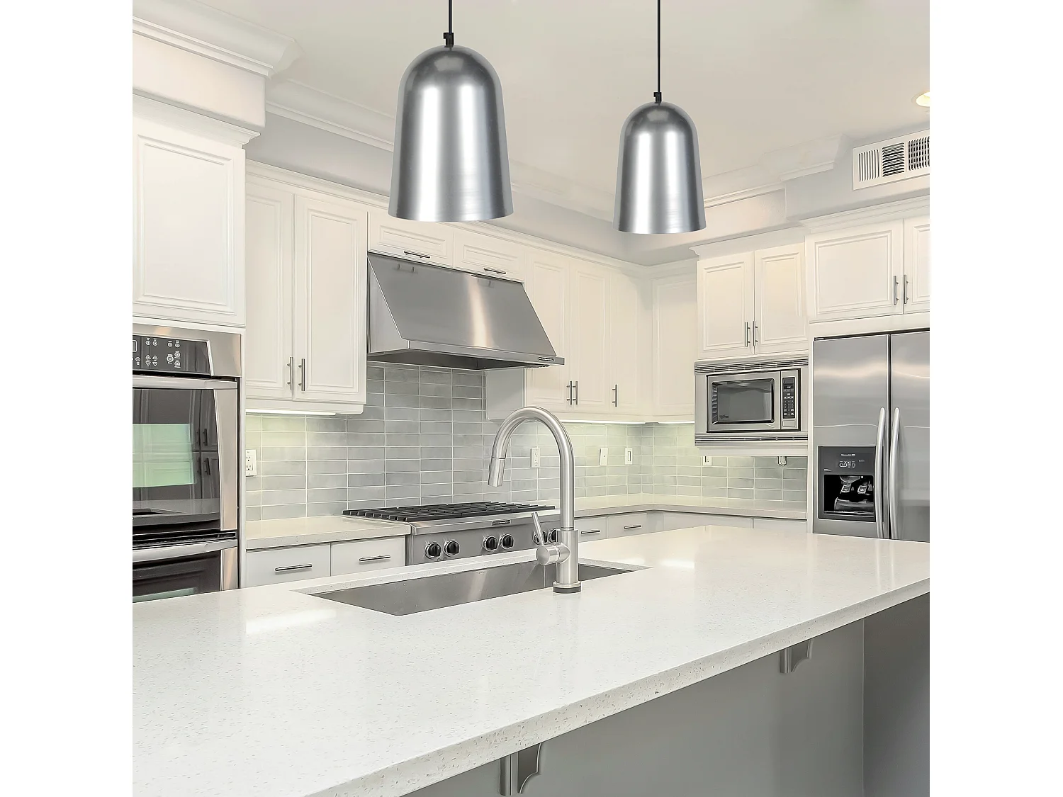 Suspensão TOSEL  BALLE metal cúpula cinza D19 x  H85  cm