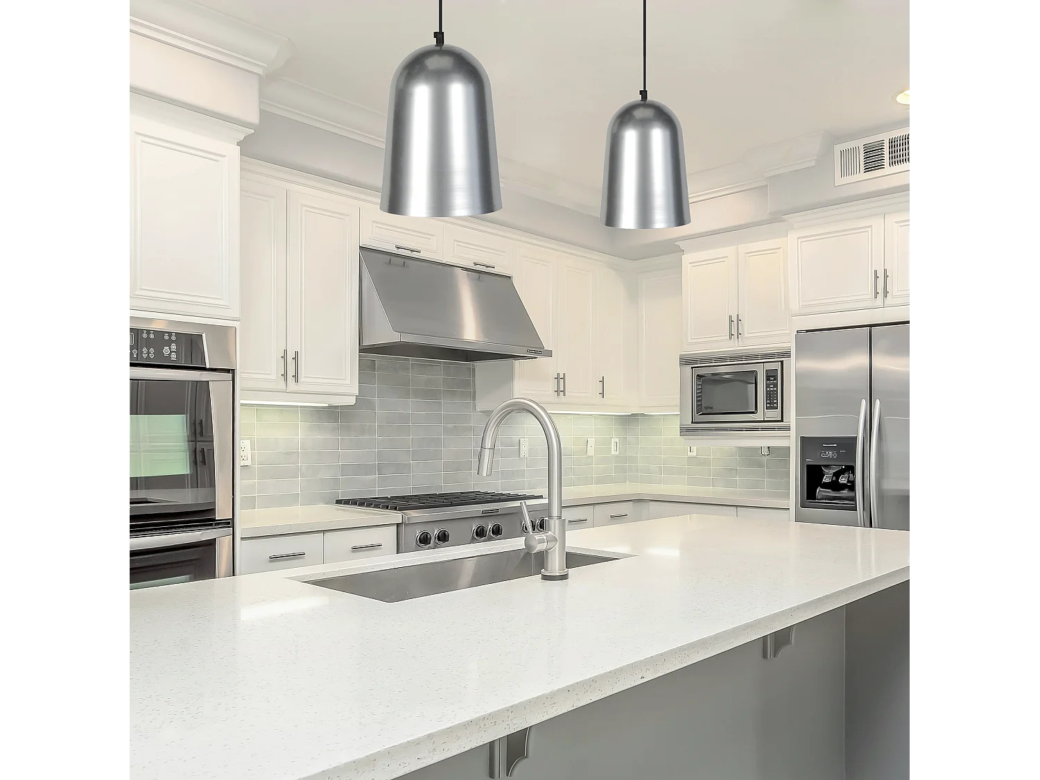 Suspensão TOSEL  BALLE metal cúpula cinza D19 x  H85  cm