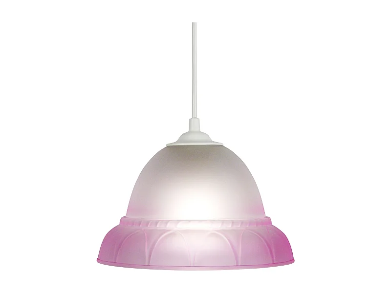 Suspensión  TOSEL ,vidrio,Rosa ,A70x D 20xP20cm