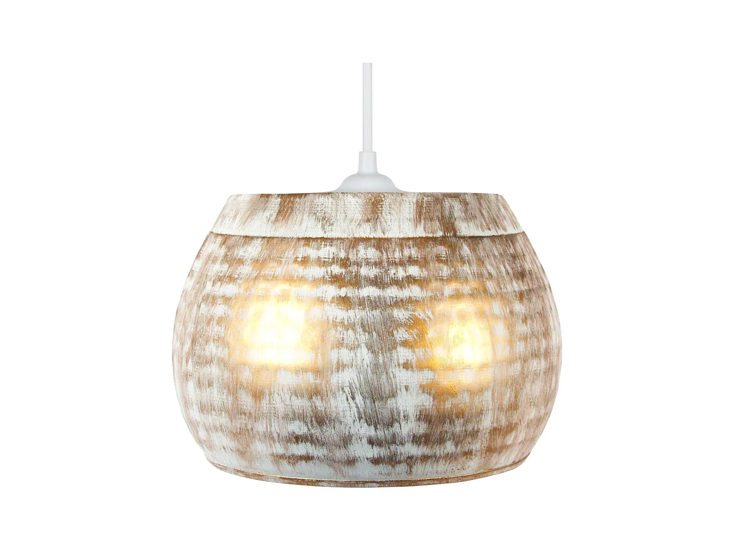 Suspensão TOSEL  CALCUTA metal tigela branco dourado D29 x  H78  cm