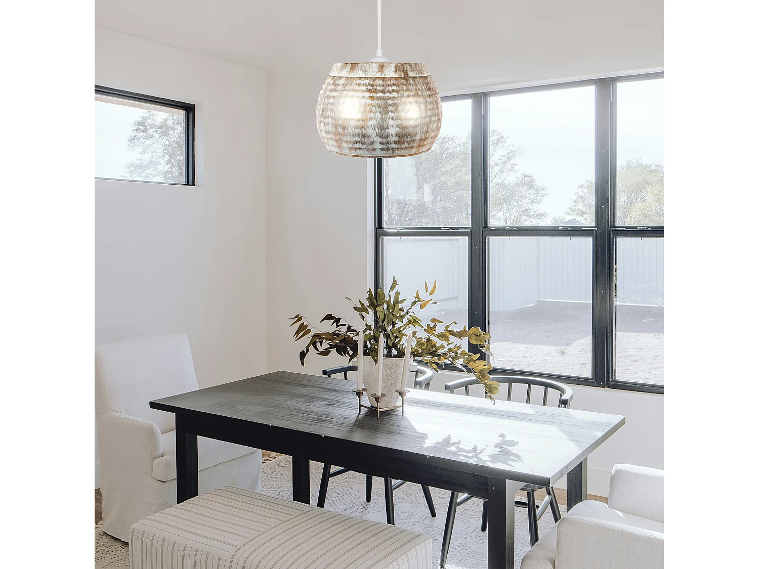 Suspension TOSEL ,métal,Blanc   ,H78xD29x P29cm