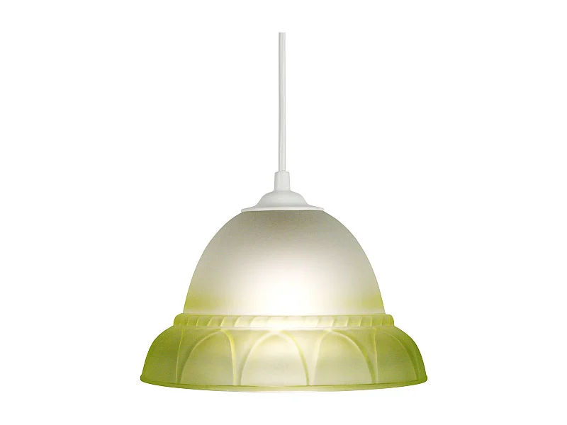 Suspensão TOSEL  ARCADE  vidro cúpula Verde D20 x  H70  cm