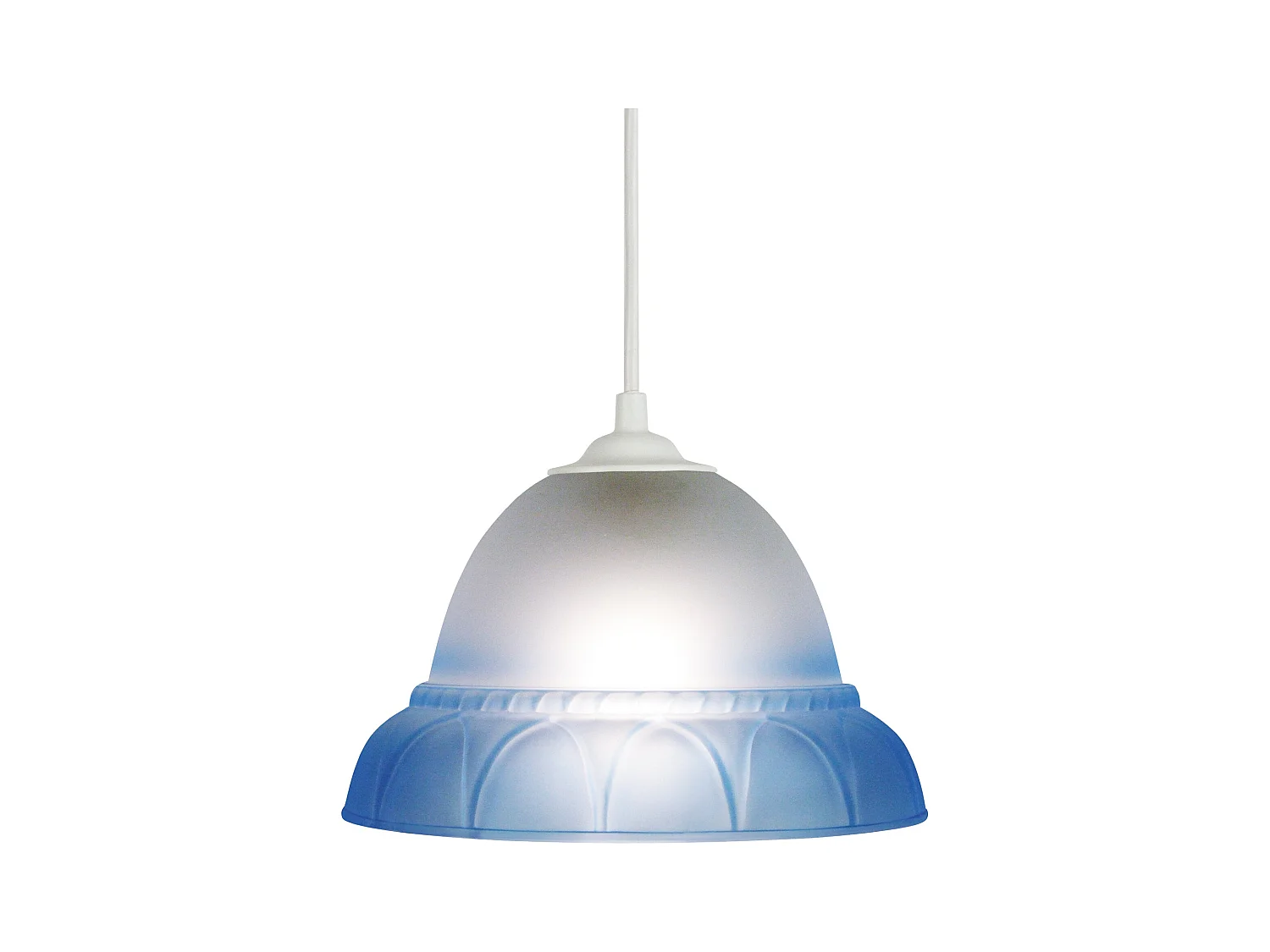 Suspensão TOSEL  ARCADE  vidro cúpula azul D20 x  H70  cm