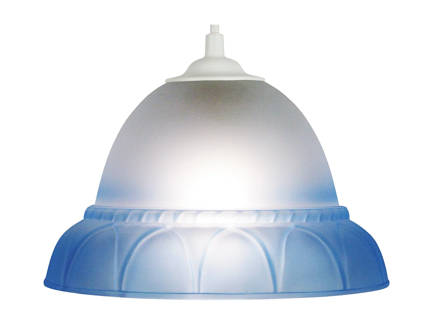 Suspensão TOSEL  ARCADE  vidro cúpula azul D20 x  H70  cm
