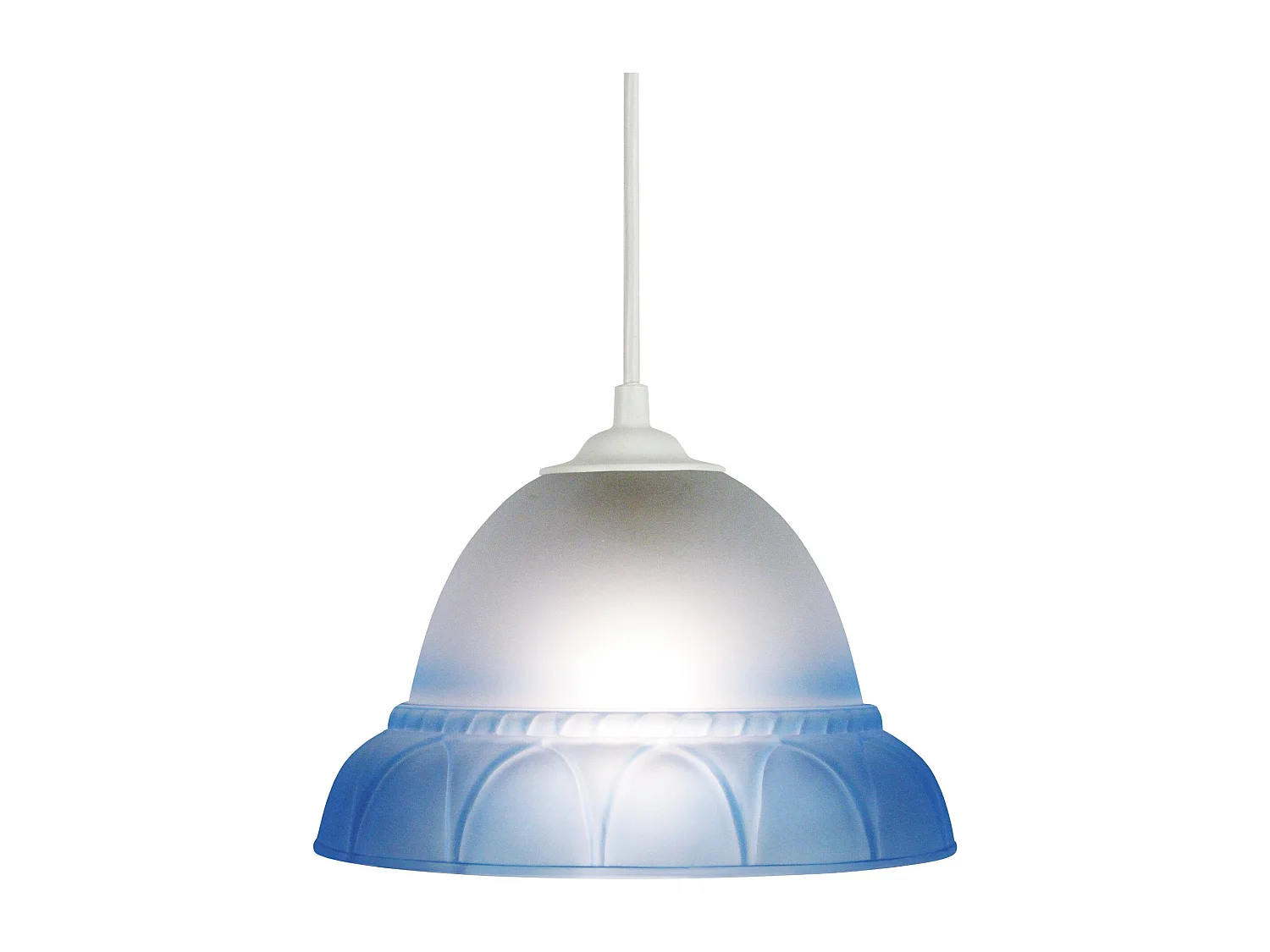 Suspensão TOSEL  ARCADE  vidro cúpula azul D20 x  H70  cm
