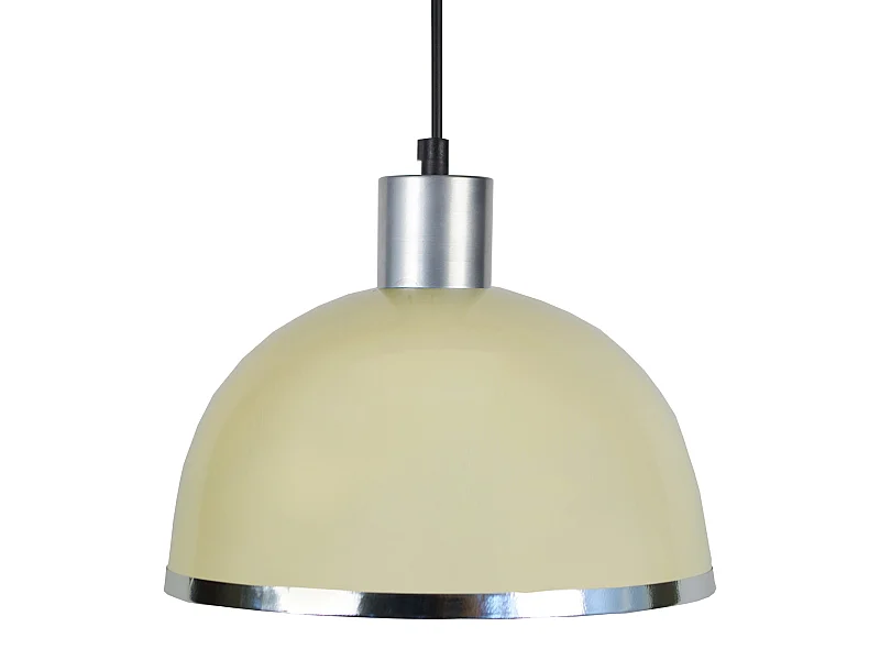 Suspensão TOSEL  DEMI BOULE C metal cúpula marfim D30 x  H68  cm