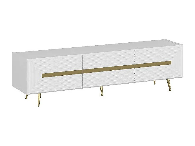 Mobile Porta Tv Jose - Bianco, Oro - 180 x 42 x 50 cm - EPIKASA