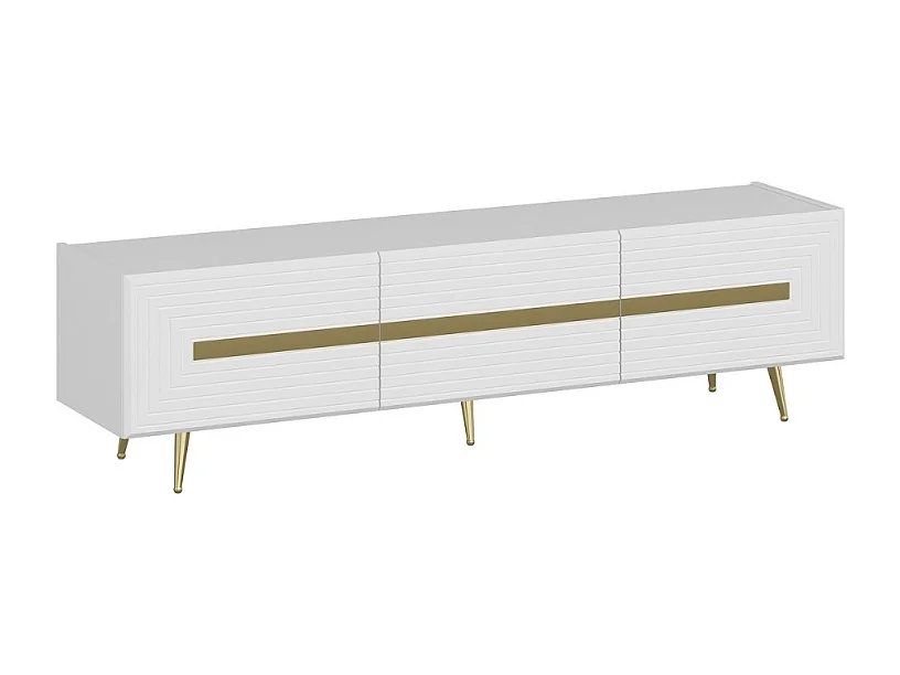 Mobile Porta Tv Jose - Bianco, Oro - 180 x 42 x 50 cm - EPIKASA