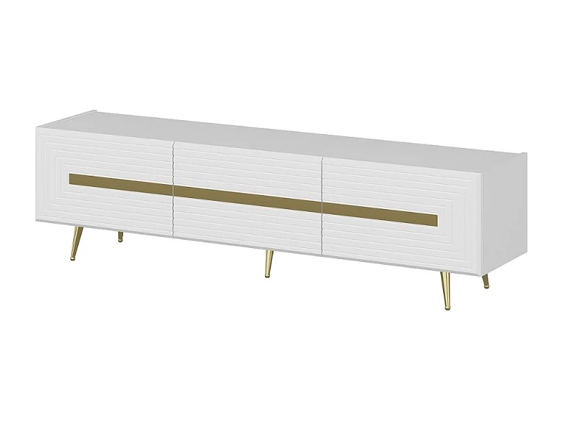 Mobile Porta Tv Jose - Bianco, Oro - 180 x 42 x 50 cm - EPIKASA