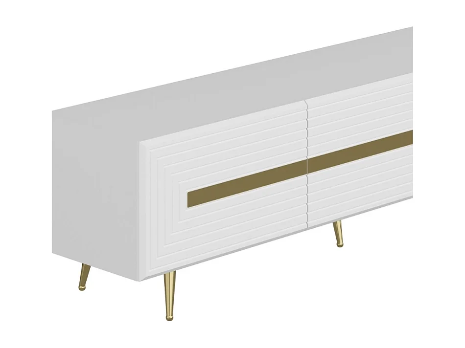 Mobile Porta Tv Jose - Bianco, Oro - 180 x 42 x 50 cm - EPIKASA