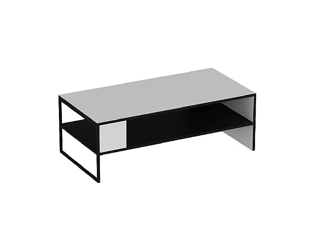 Tavolino Concord - Bianco, Nero - 120 x 60 x 42 cm - EPIKASA