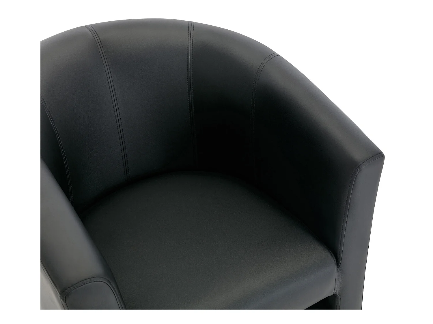 Poltrona e pufe em pele sintética preto - JOVANA