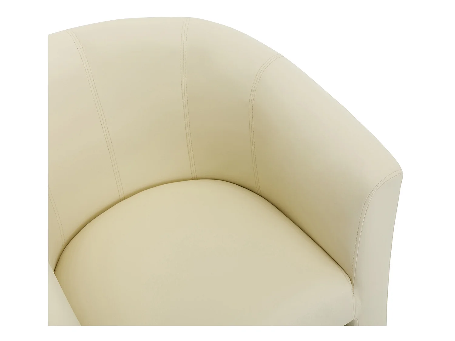 Poltrona cabriolet e pouf in Similpelle Beige - JOVANA