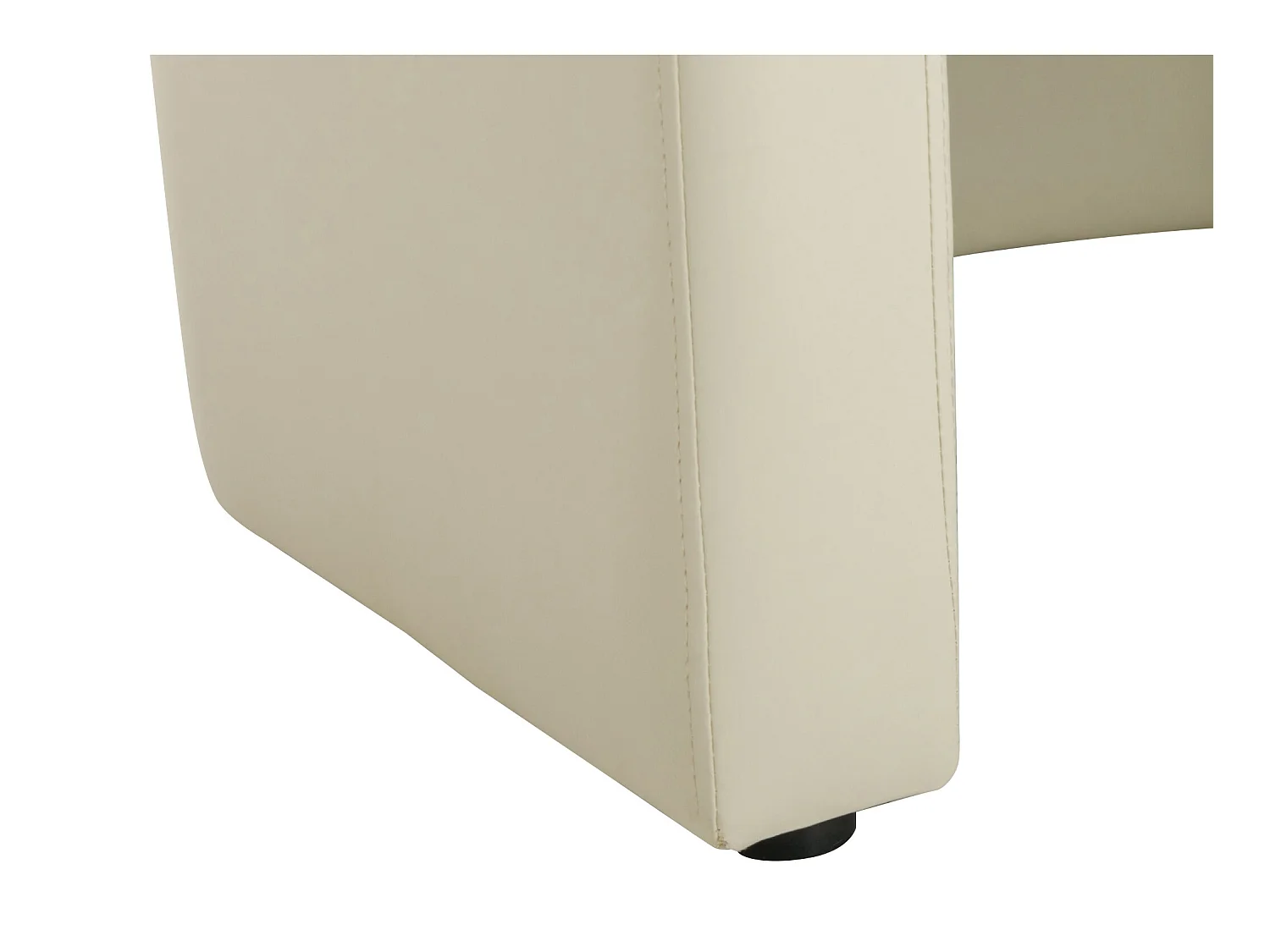 Sillón cabriolet y puf de imitación beige JOVANA