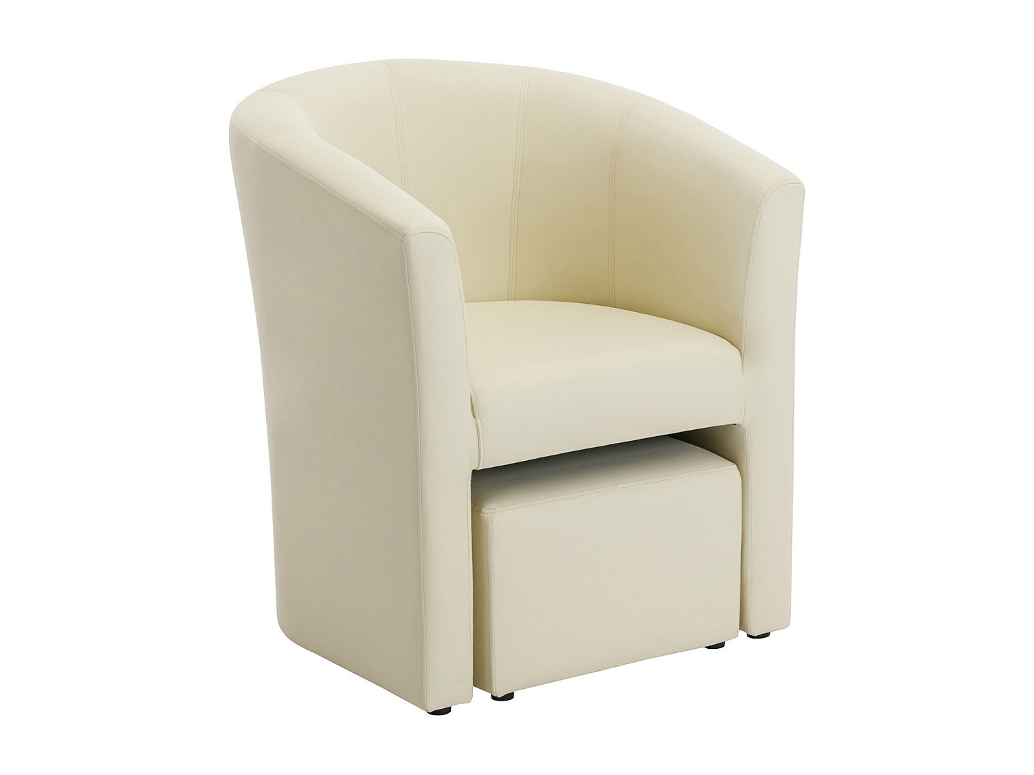 Lounge-Sessel & Hocker - Kunstleder - Beige - JOVANA günstig online kaufen