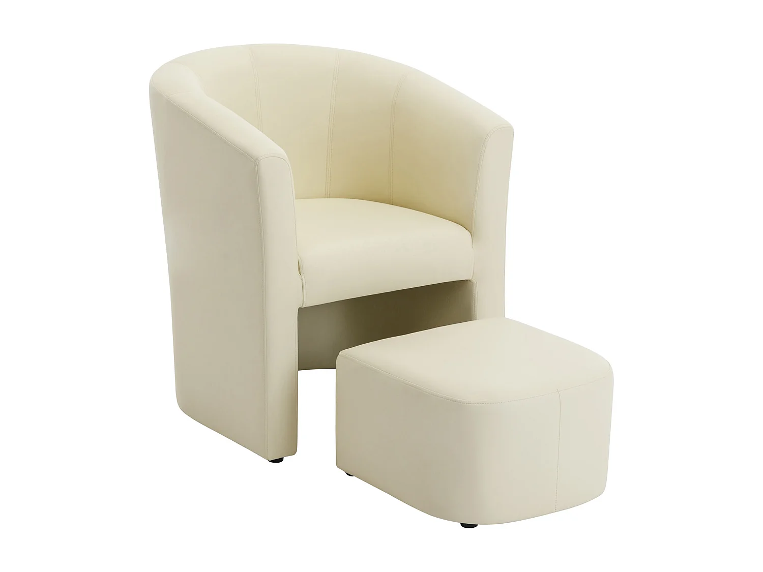 Lounge-Sessel & Hocker - Kunstleder - Beige - JOVANA