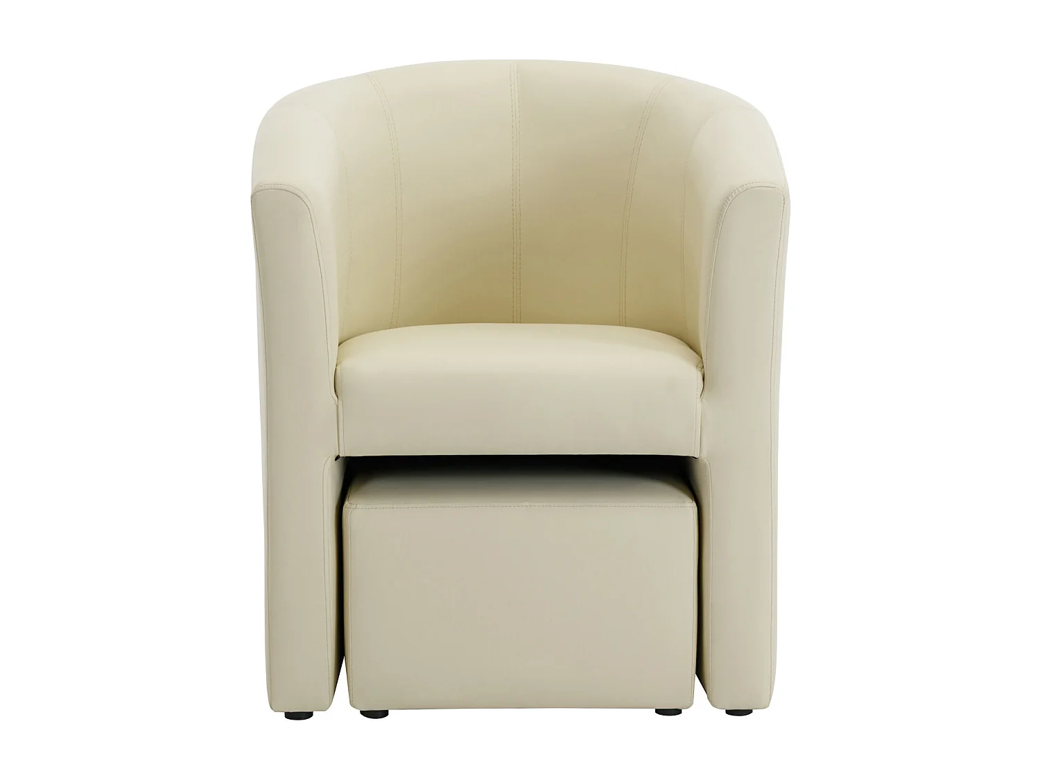 Lounge-Sessel & Hocker - Kunstleder - Beige - JOVANA