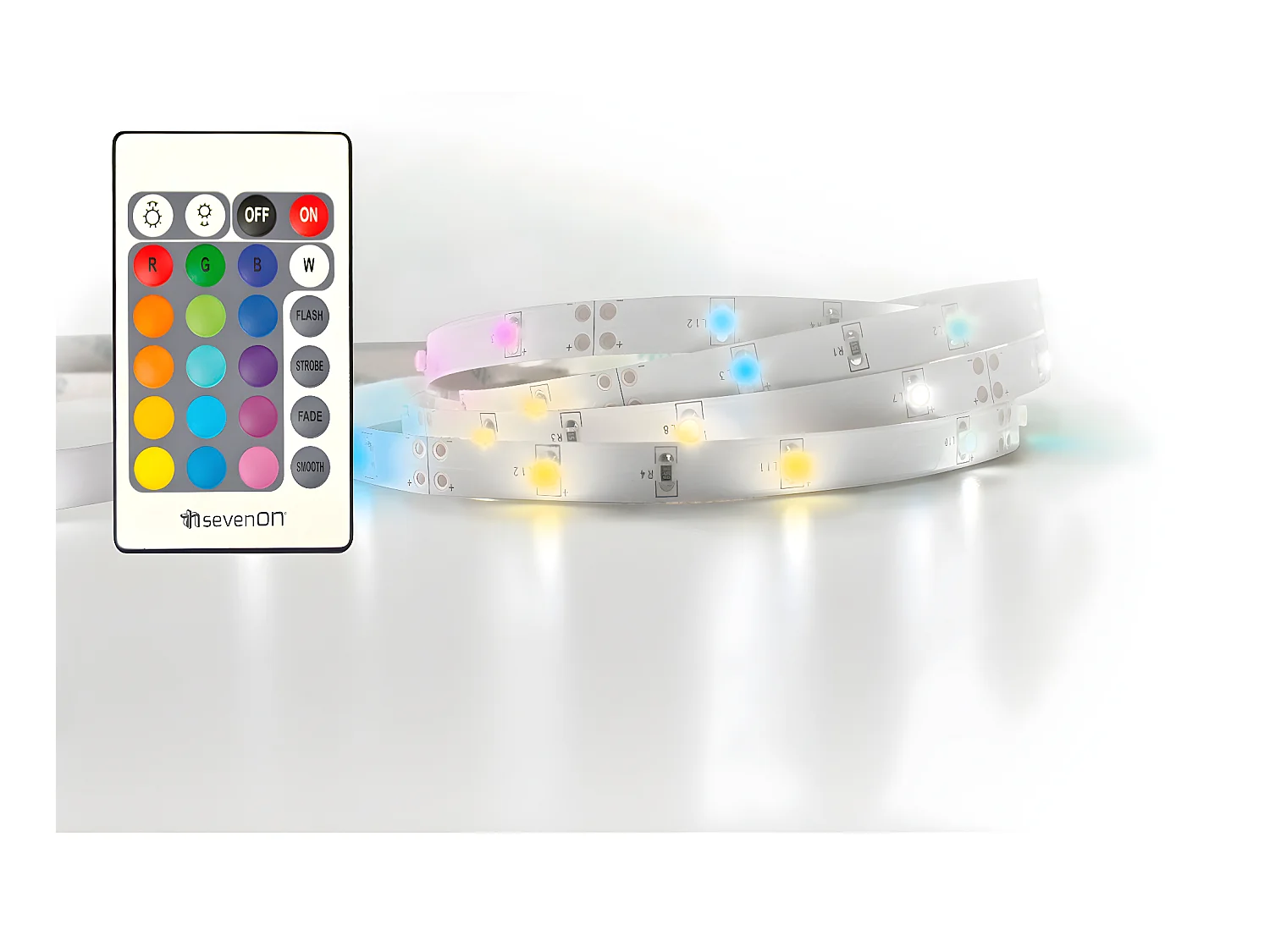 Bande LED WIFI RGB 5m 20W Dimmable par télécommande/APP 15000H 7hSevenOn Premium