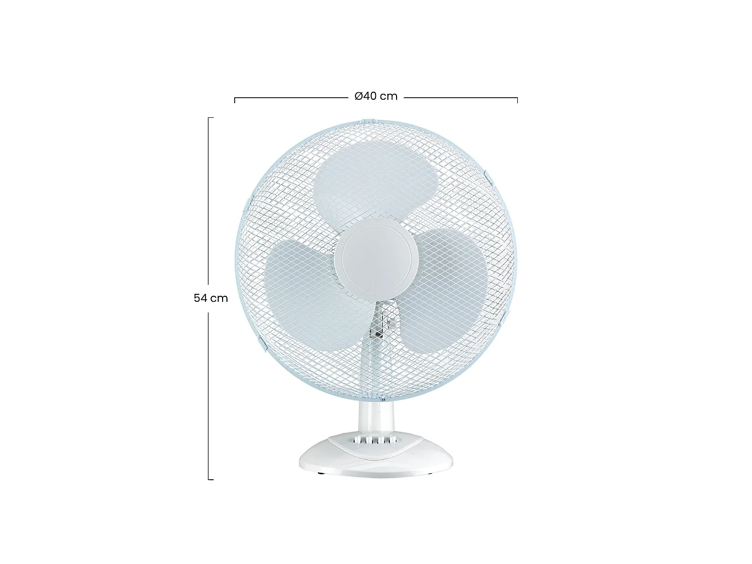 Ventilateur de table Ø40cm 40W 3 Vitesses Confort Blanc O91