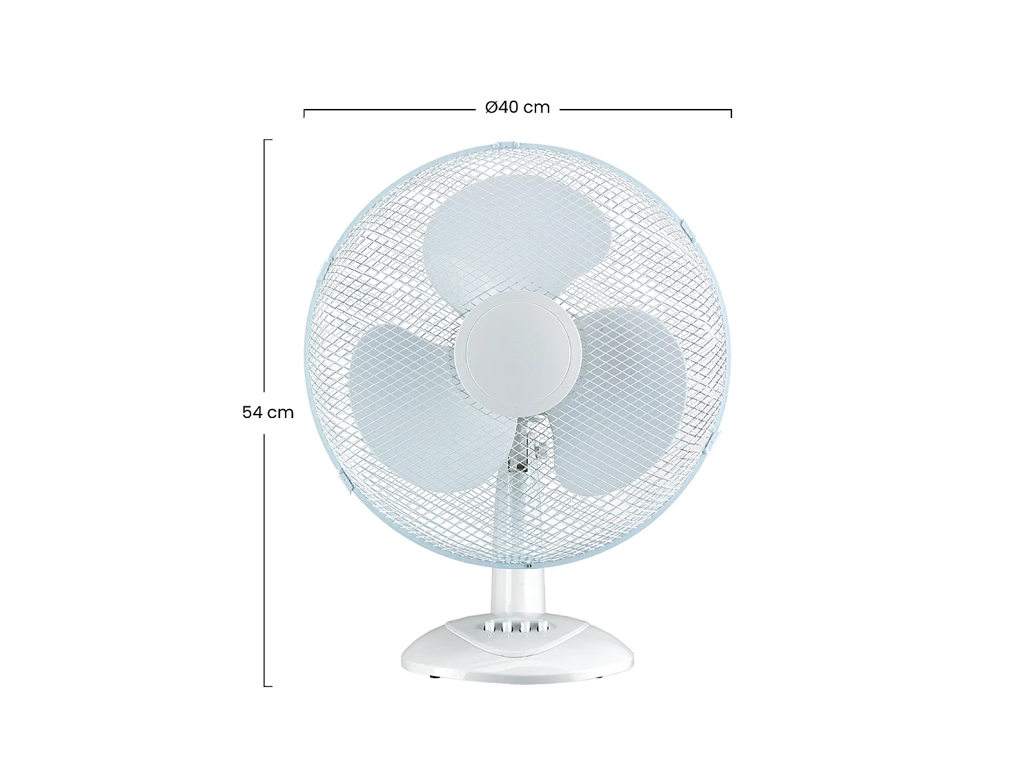 Ventilateur de table Ø40cm 40W 3 Vitesses Confort Blanc O91