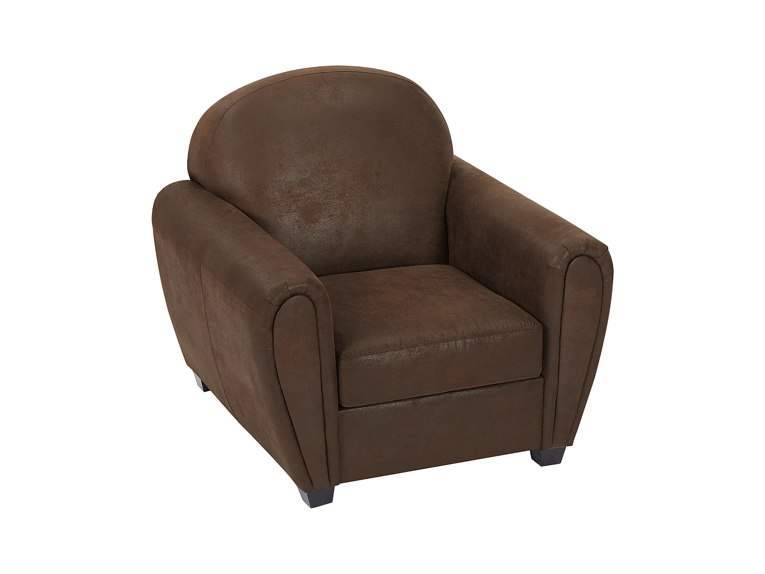 Fauteuil en microfibre aspect cuir vieilli club VICTORY III