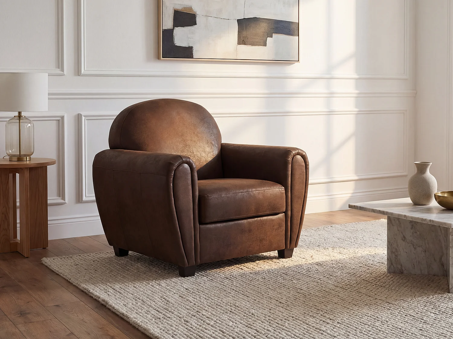 Clubsessel - Mikrofaser - Vintage-Leder-Optik - VICTORY III