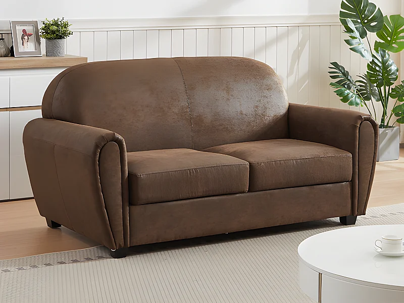 Twee/driezitsbank van microvezel met leren lived-in uiterlijk VICTORY