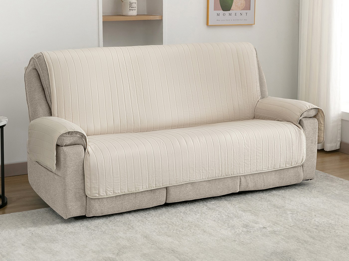 Protège canapé 2 places - 179 x 224 cm - Beige - CORINTHE