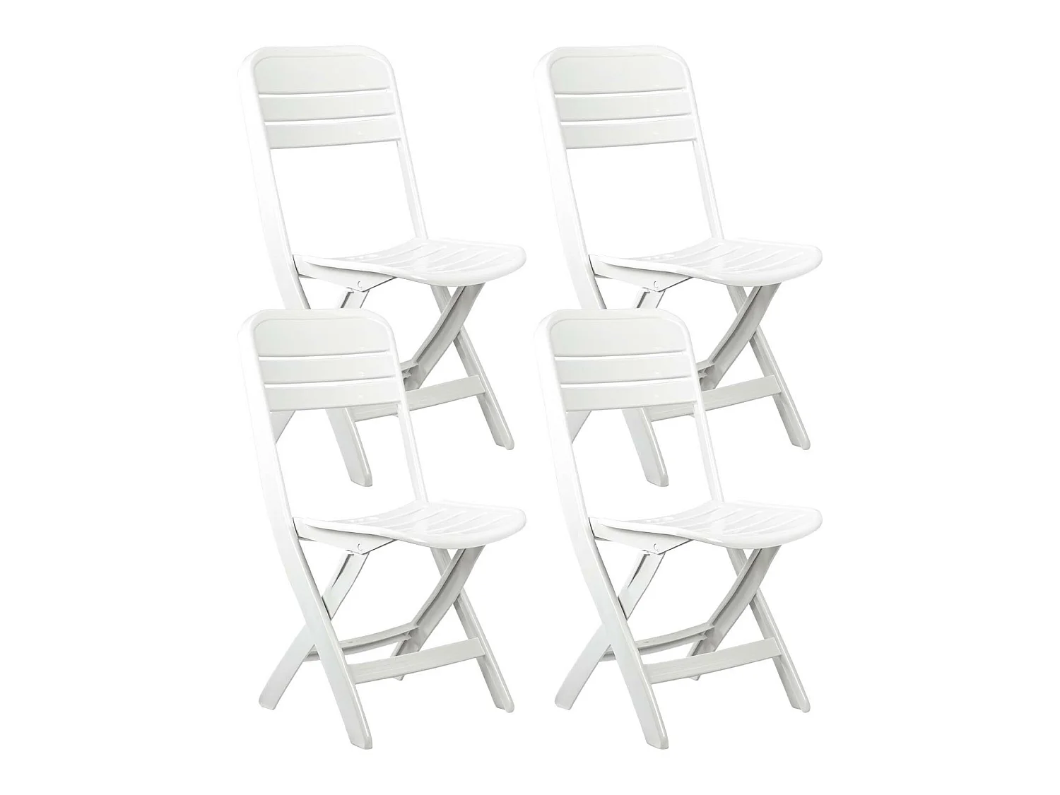 Pack 4 Chaises pliantes Bliss blanches 52x40x82cm O91