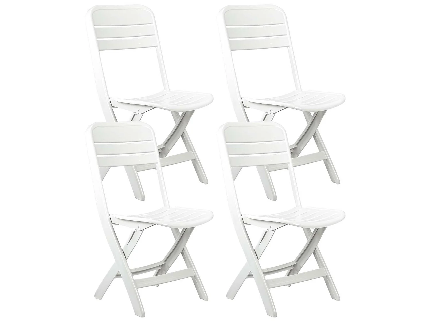 Pack 4 Chaises pliantes Bliss blanches 52x40x82cm O91