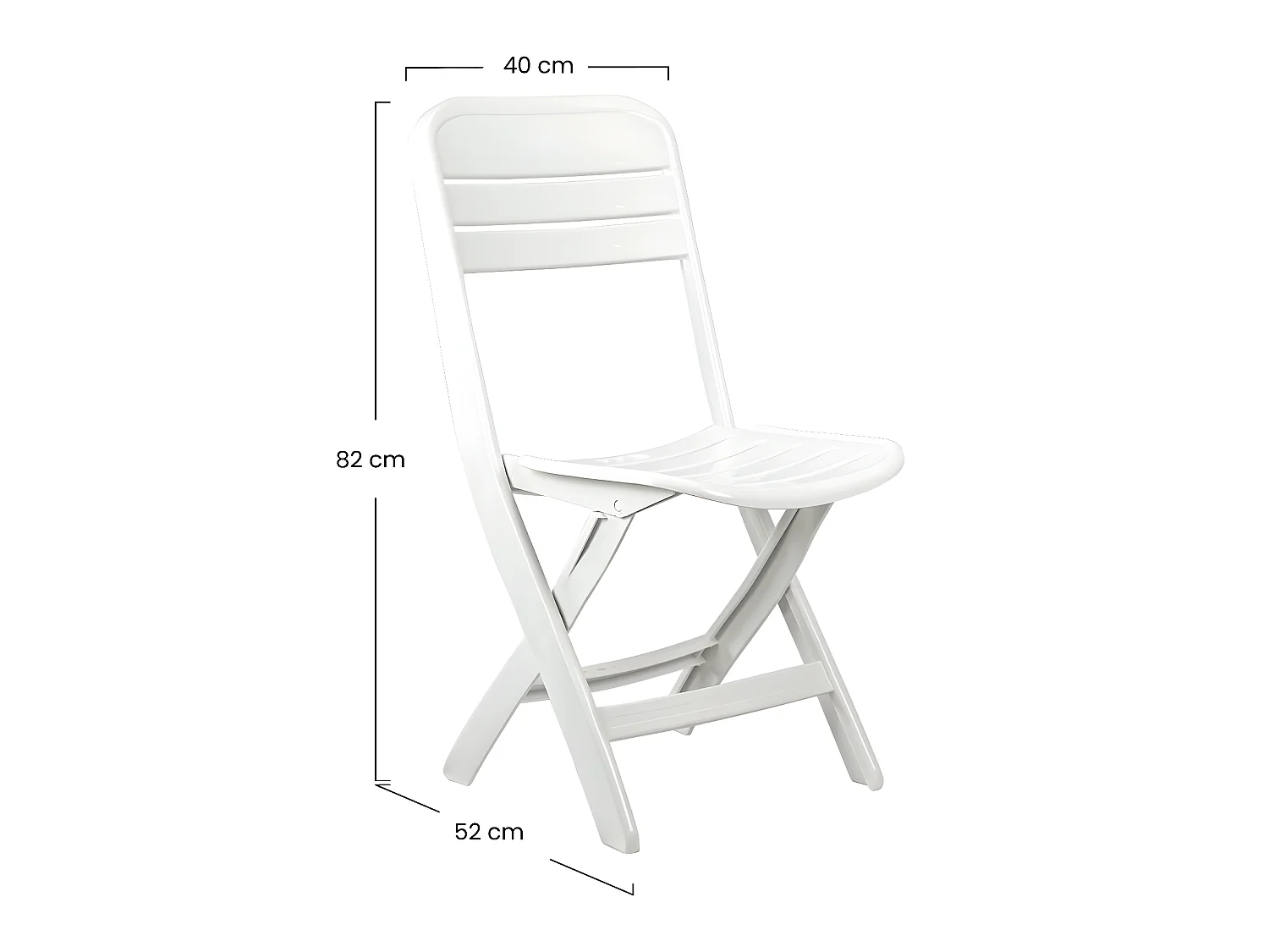 Pack 2 Chaises pliantes Bliss blanches 52x40x82cm O91