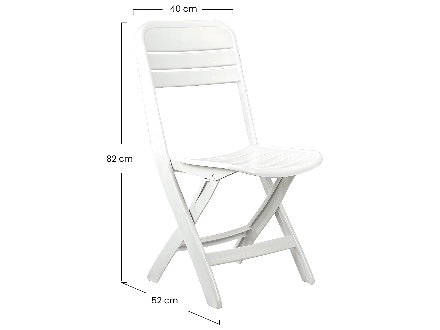 Pack 2 Chaises pliantes Bliss blanches 52x40x82cm O91