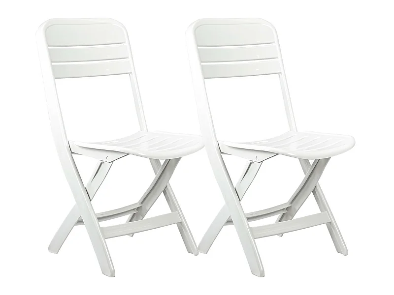 Pack 2 Chaises pliantes Bliss blanches 52x40x82cm O91