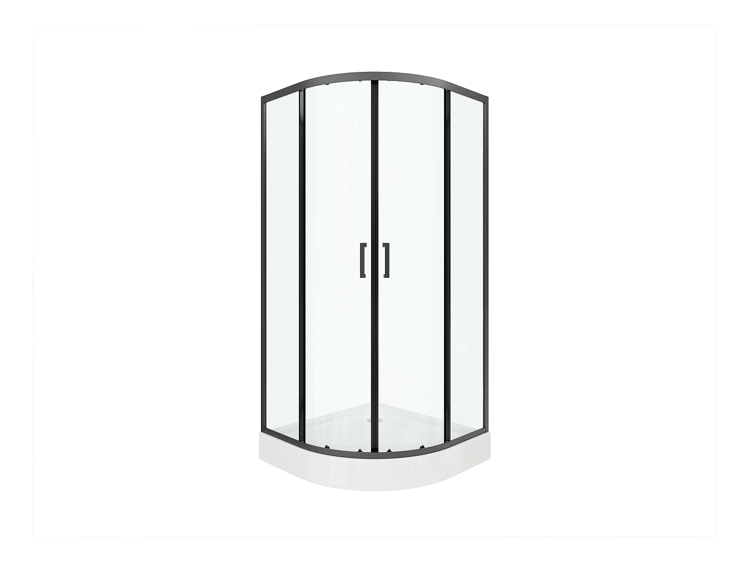 Hjørne bruseafskærmning med brusebund - Sort - L80 x B80 x H192 cm - SIDOA