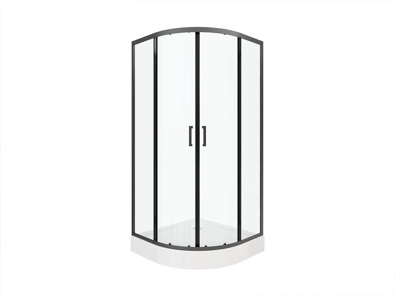 Paroi de douche d'angle avec receveur - Noir - L80 x l80 x H192 cm - SIDOA