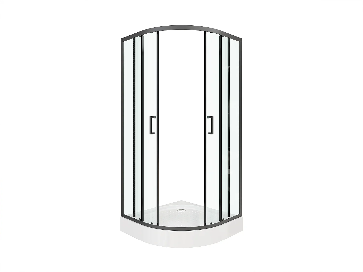 Duschtrennwand Seitenwand Eckdusche mit Duschwanne - Schwarz - 90x90x192 cm - SIDOA