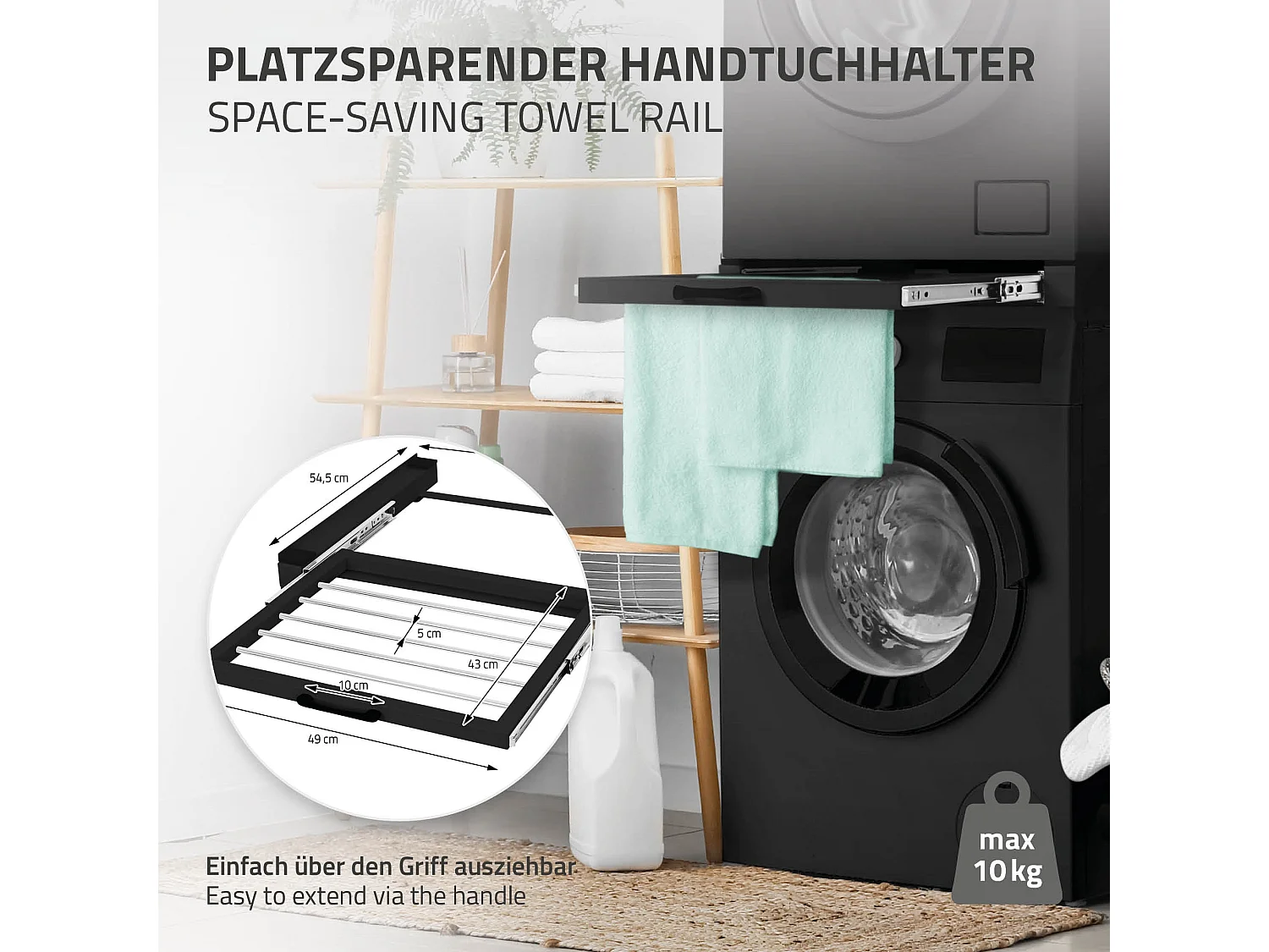 Lavadora universal de bastidor intermedio con toallero ML-Design