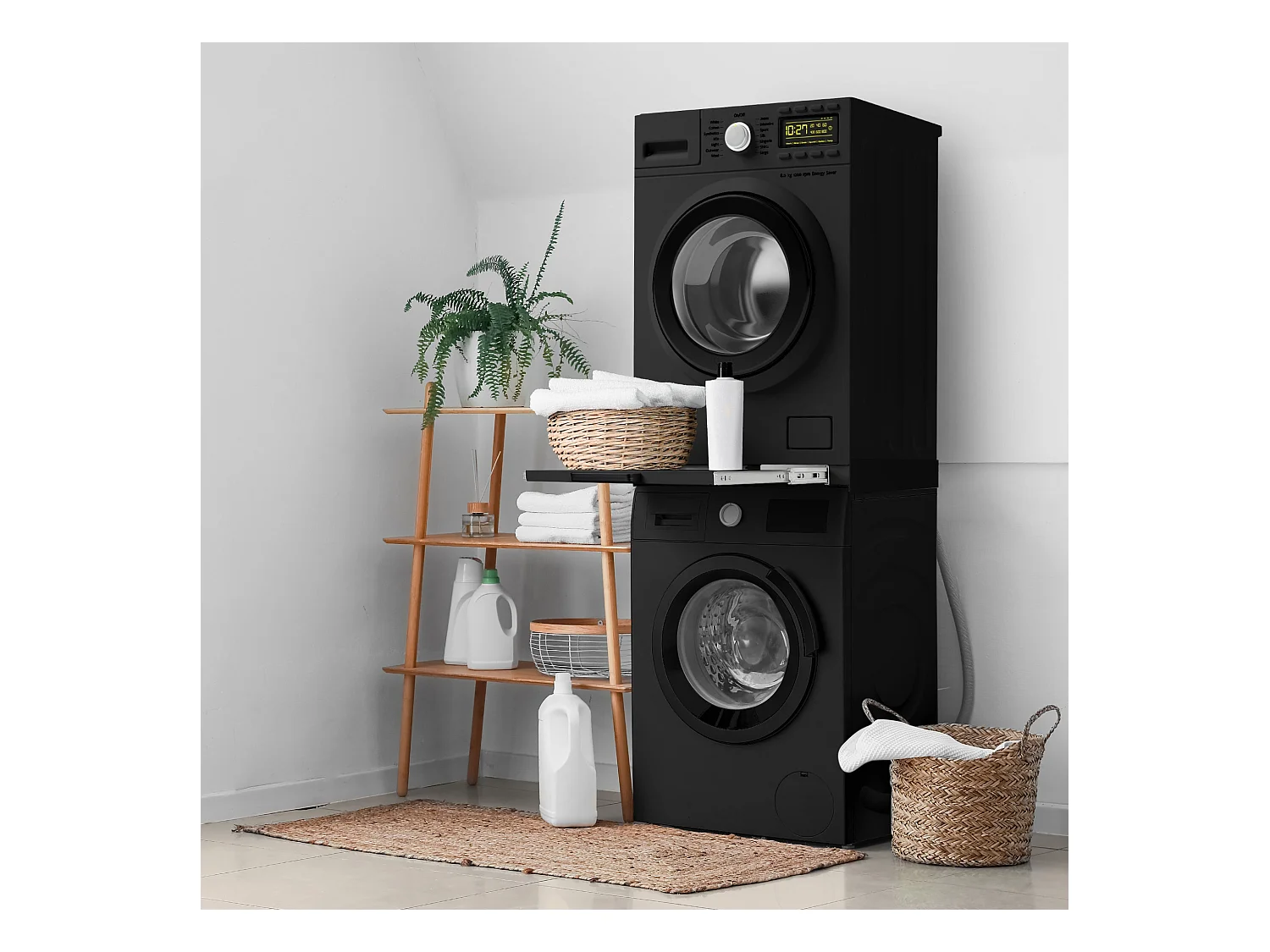 Cadre intermédiaire universel lave-linge cadre liaison extensible noir ML-Design