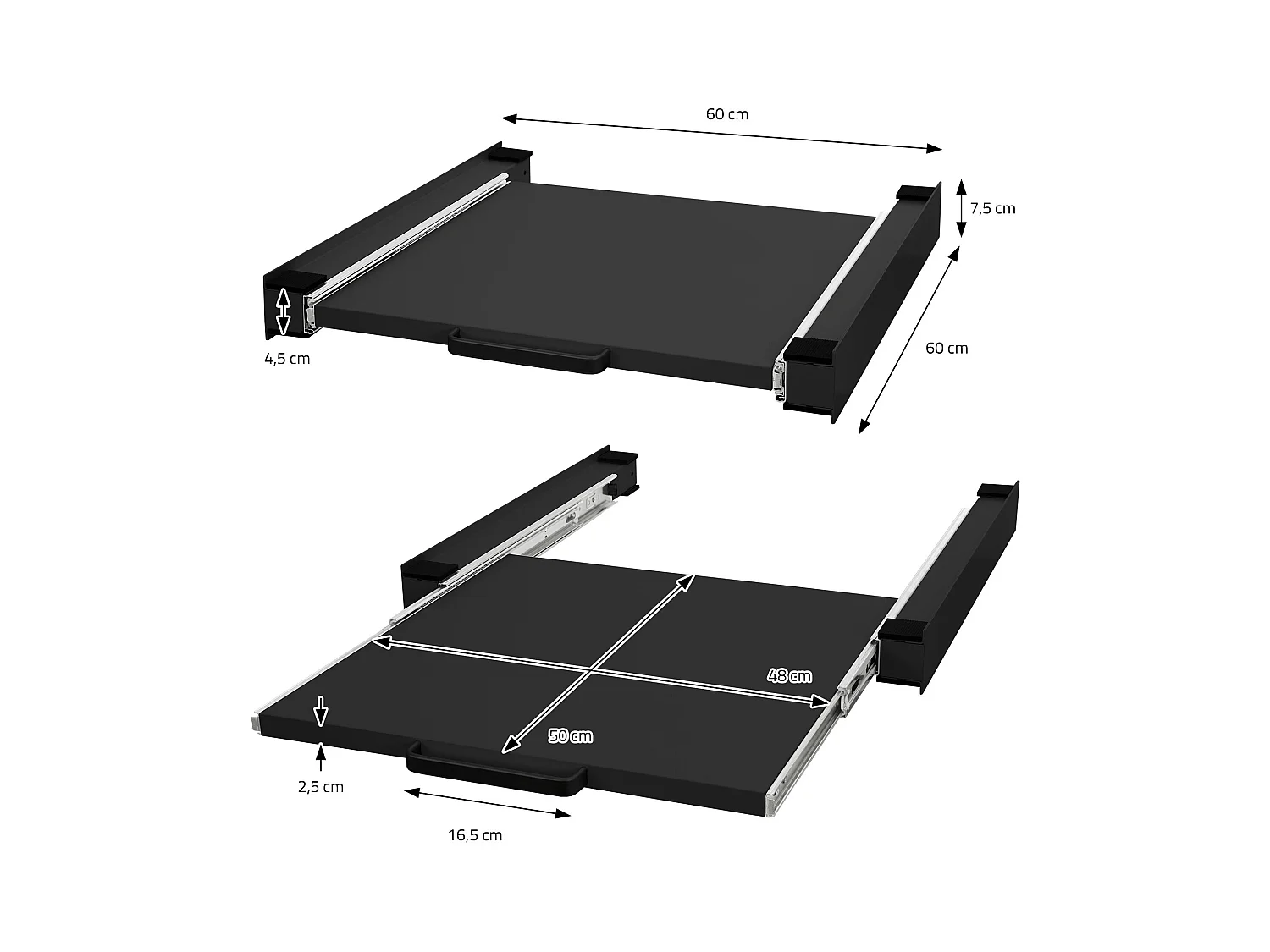 Cadre intermédiaire universel lave-linge cadre liaison extensible noir ML-Design