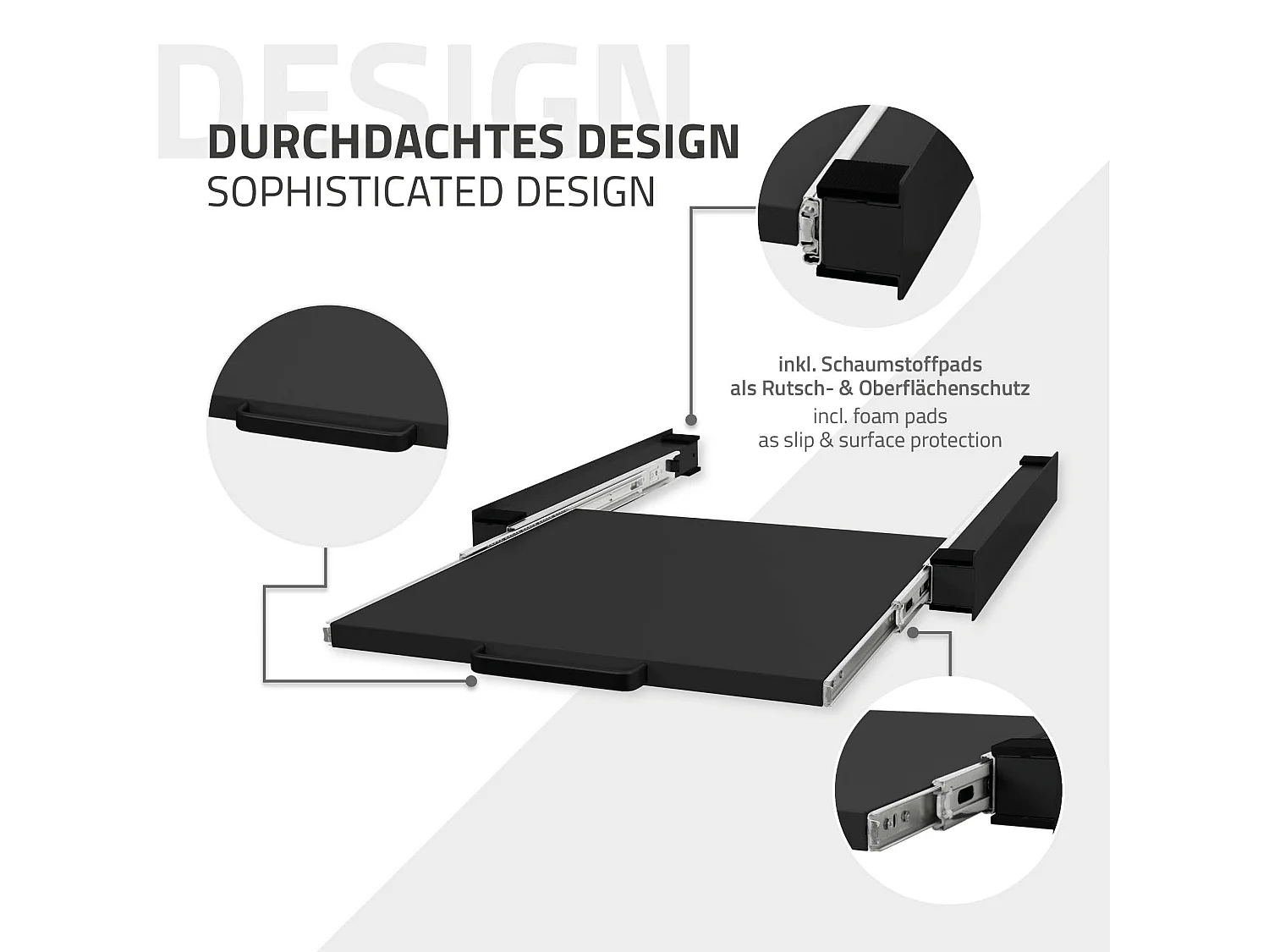 Cadre intermédiaire universel lave-linge cadre liaison extensible noir ML-Design