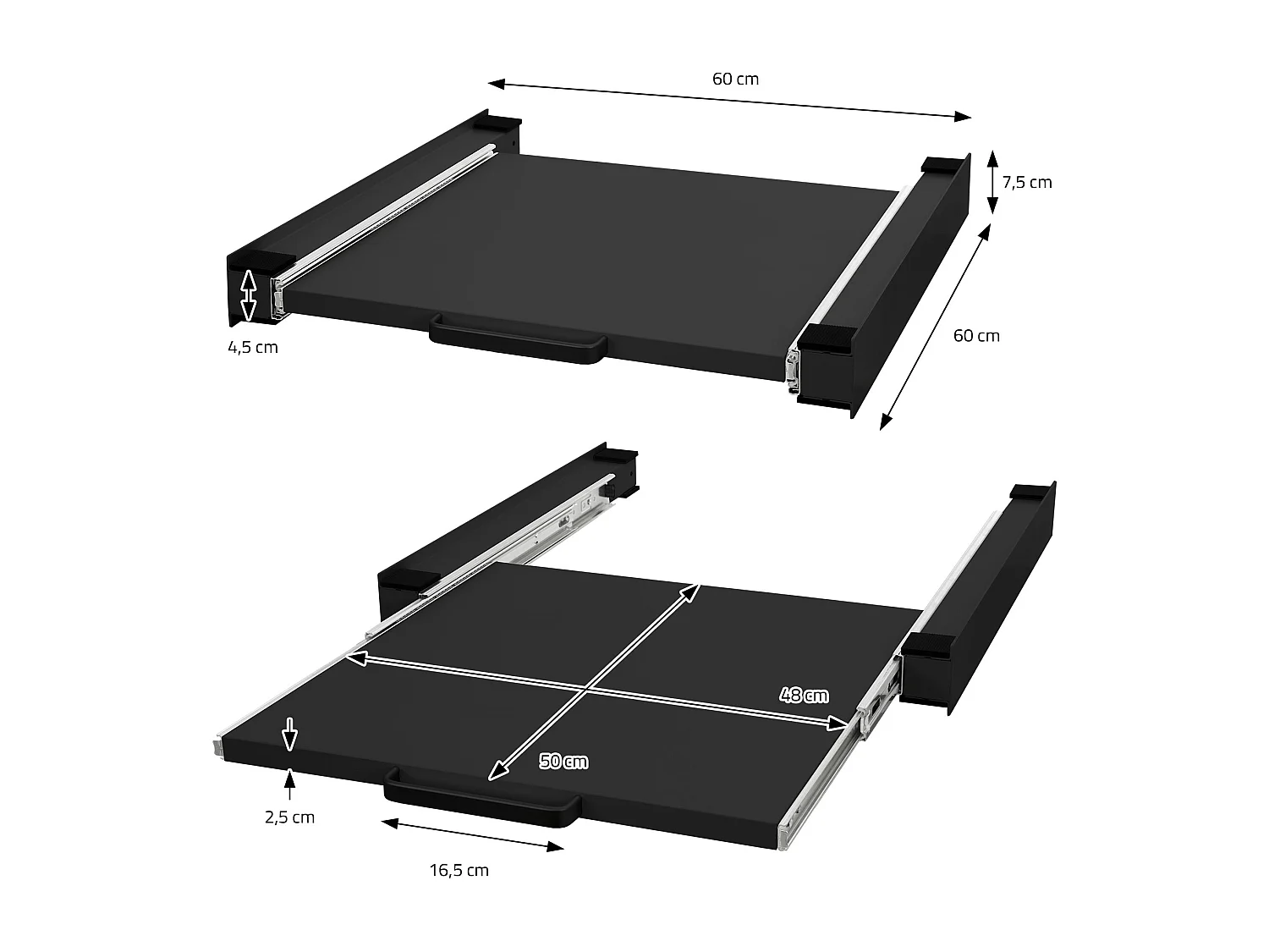 Cadre intermédiaire universel lave-linge cadre liaison extensible noir ML-Design