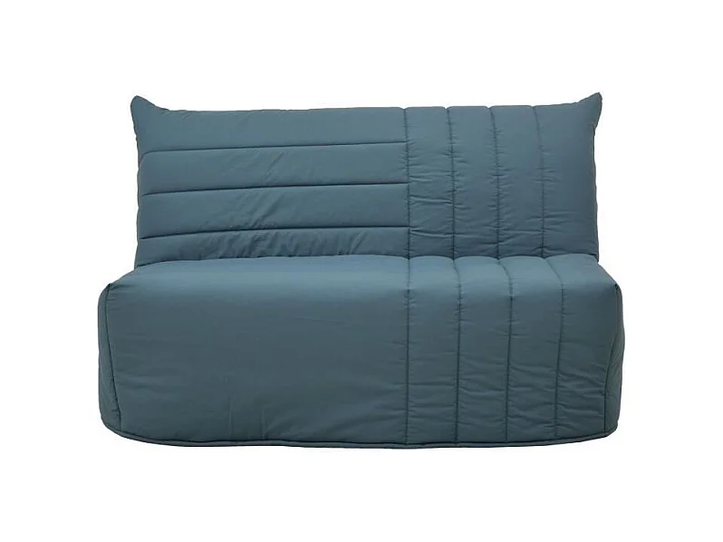 Schlafsofa BZ 2 Plätze Stoff Preußisch Blau Matratze Bultex L142 x P101 x H95cm